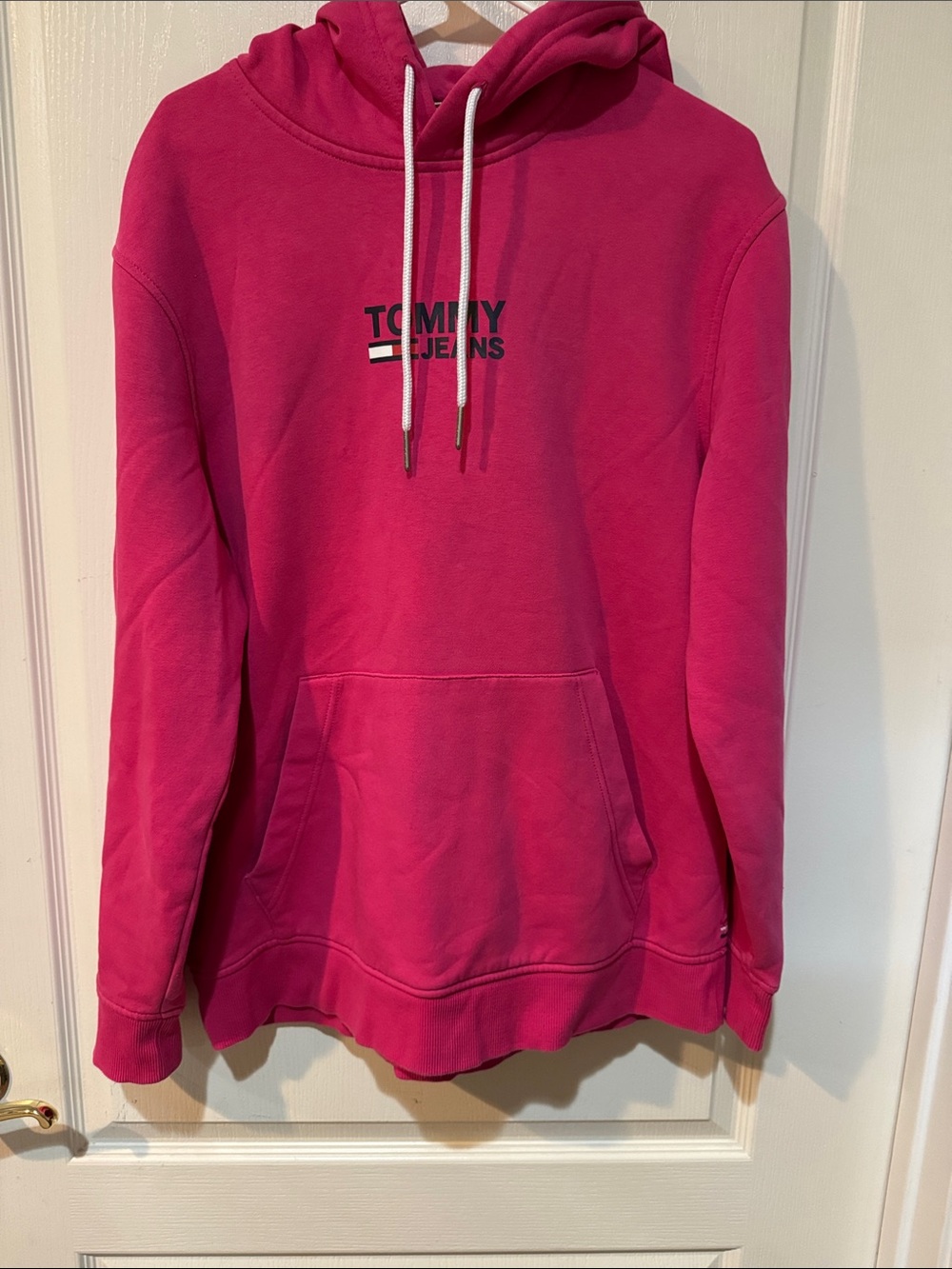 Tommy Hilfiger Hot Pink Pullover Hoodie with Logo